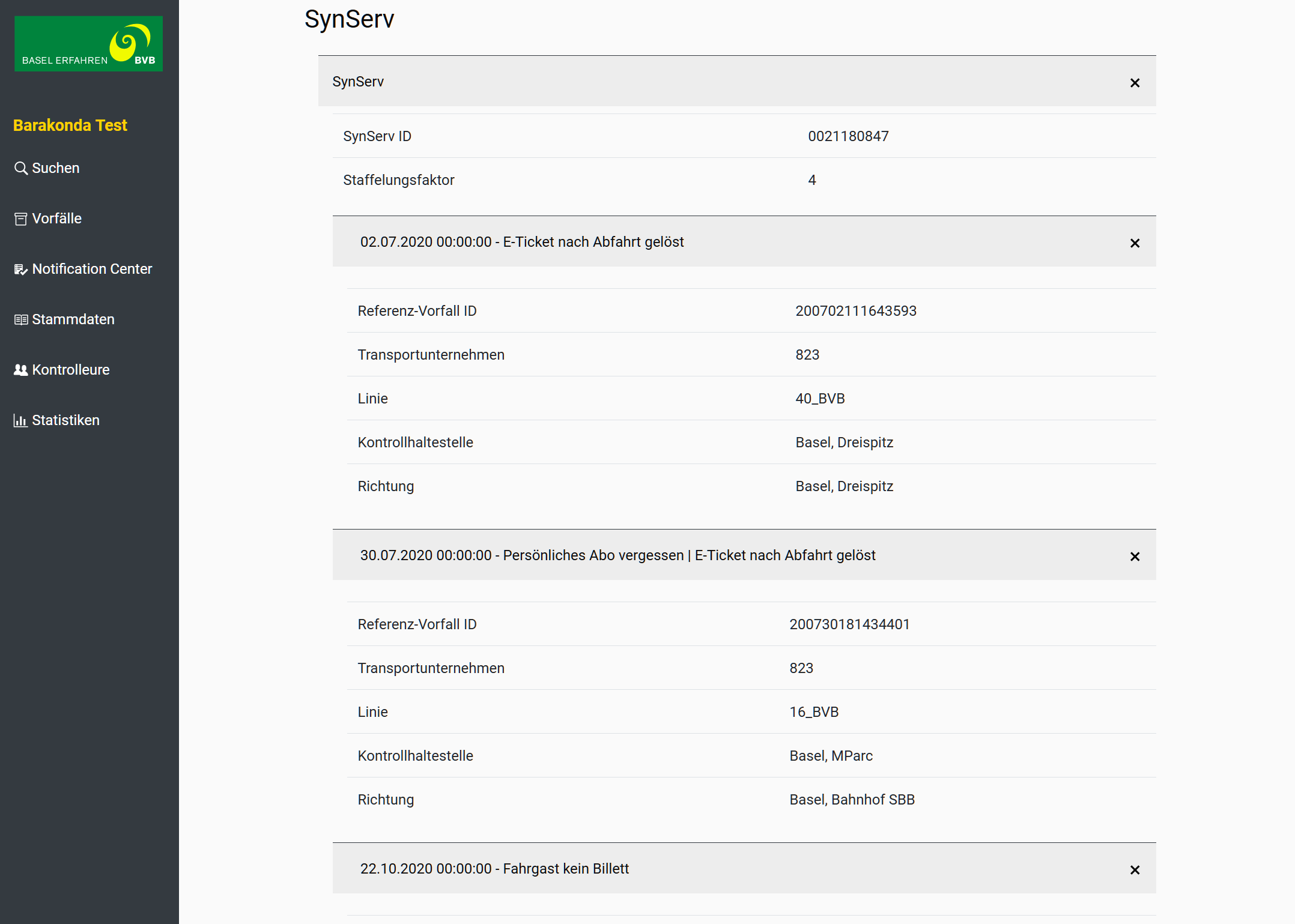 Inbox user interface
